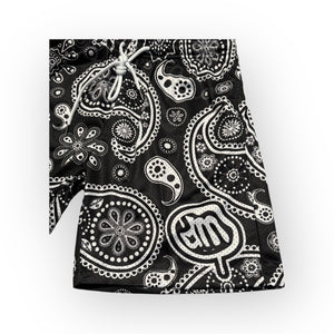 BLACK BANDANNA SHORTS